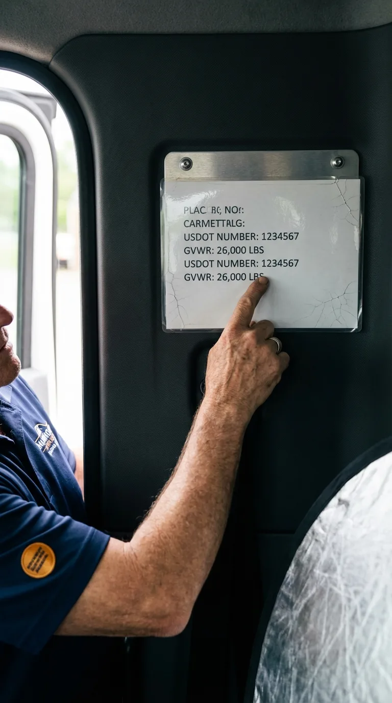 USDOT licensing placard verification in Cottonport